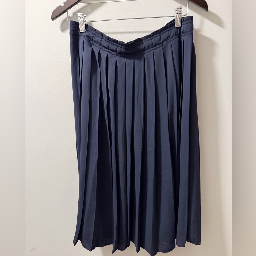 J. Crew Navy pleated A-Line Skirt, Sz 10